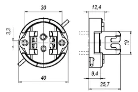 34052 BENDER WIRTH Tanning Bed Facial Lamp Socket Verticle #2