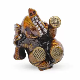 BD3675011 SHOP LC Crystal Enameled Elephant Trinket Box