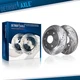 13.98 inch Front Drilled and Slotted Brake Rotors for Cadillac CTS STS 6 Lugs